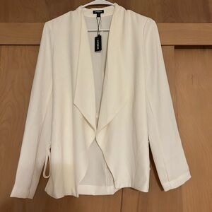 Express Cream Open Front Blazer